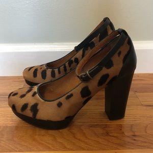 Madewell Leopard Print Block Heel Shoes